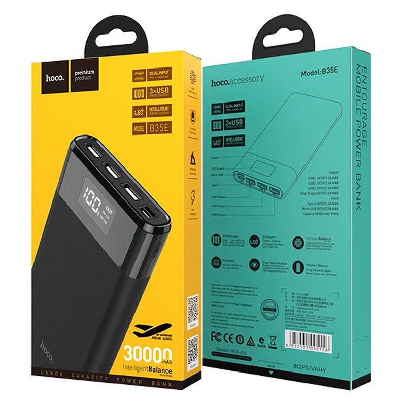 Sạc dự phòng Hoco B35E ✓ 30.000mAh ✓ Chính hãng bảo hành TQ