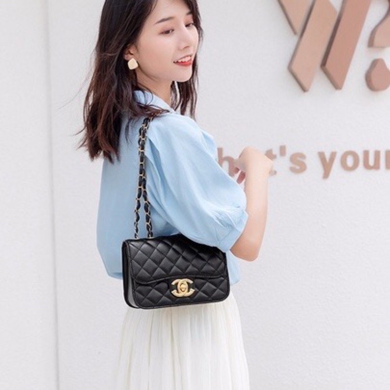 Túi xách nữ đeo chéo, túi đeo vai classic trần trám đi chơi phong cách đơn giản Zuliashop8386
