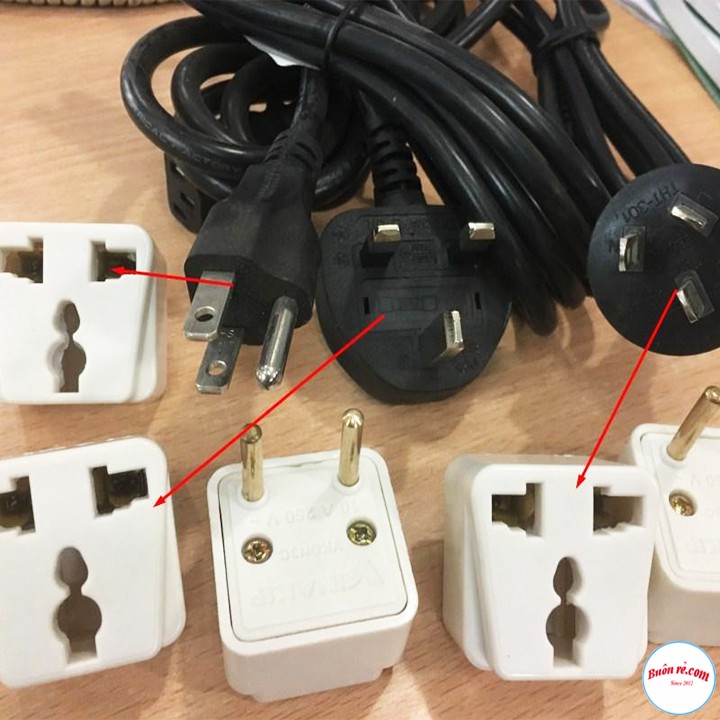 Phích Cắm Điện VINAKIP Chuyển Đổi Ổ 2 Chân Thành 3 Chân Đa Năng 10A-250V - br00682