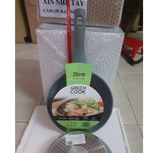 CHẢO SÂU VÂN ĐÁ ĐÁY TỪ GREENCOOK 20 Cm
