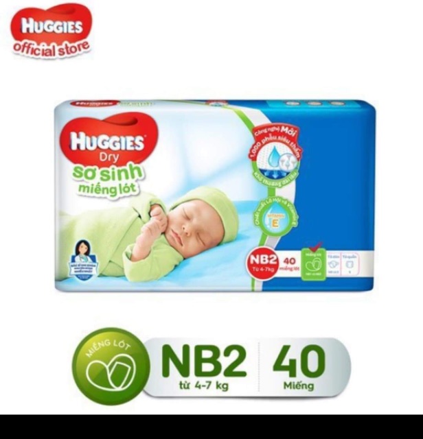 Miếng lót sơ sinh Huggies Newborn 1/ 100 miếng