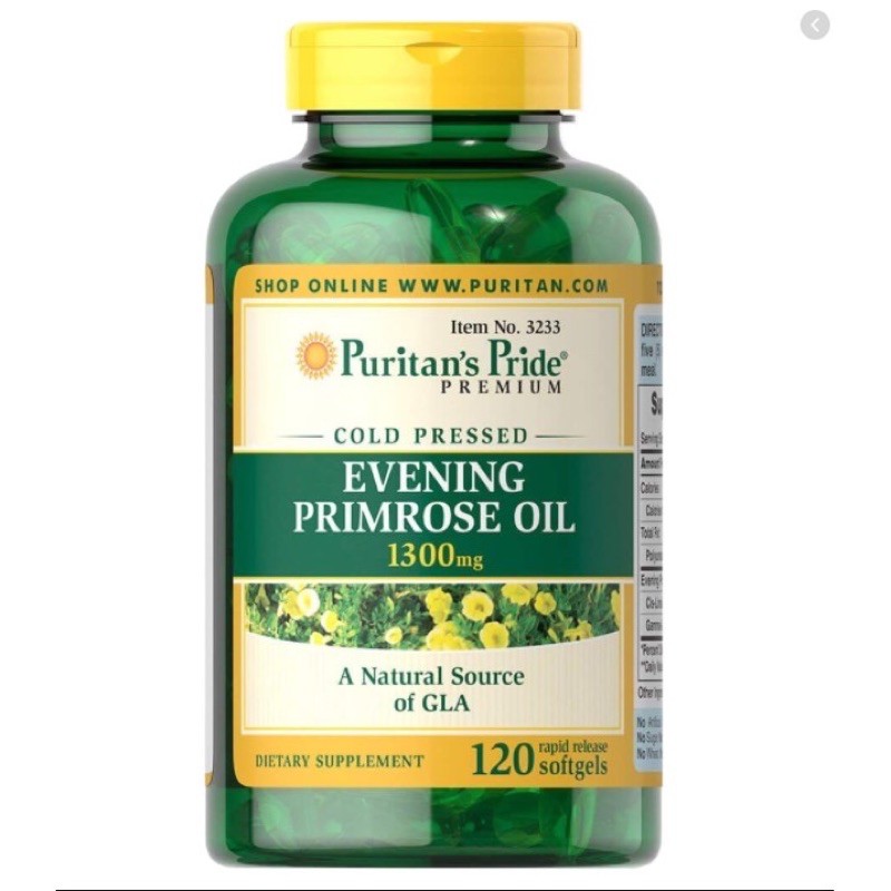 Puritan’s Pride Tinh dầu hoa anh thảo Evening Primrose Oil 1300mg 120v