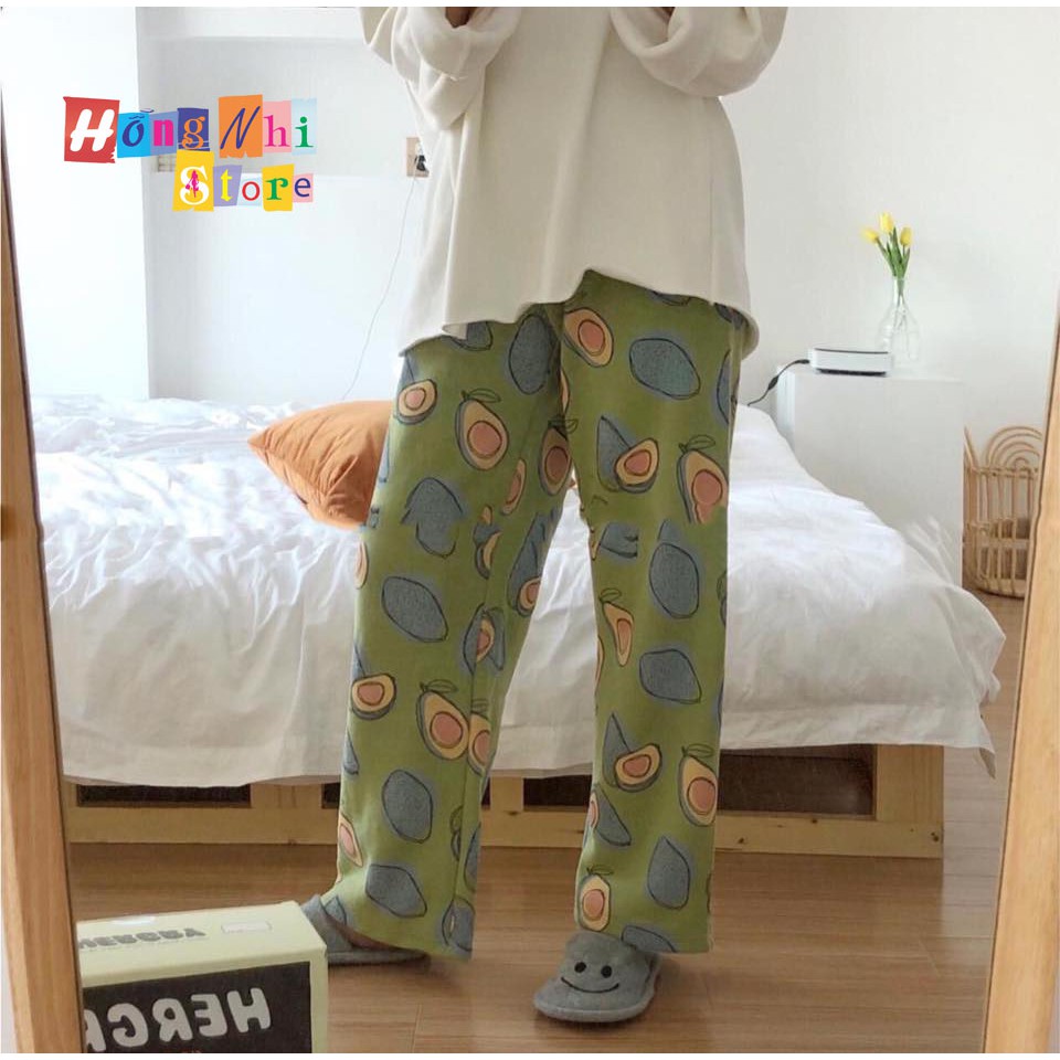 QUẦN CARTOON PANT UNISEX MÀU XANH, QUẦN HOẠT HÌNH TRÁI BƠ- MM | BigBuy360 - bigbuy360.vn