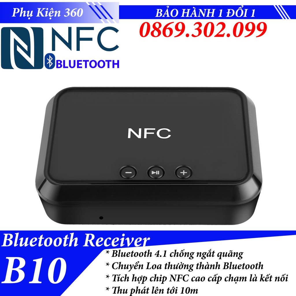 [Mã ELFLASH5 giảm 20K đơn 50K] Thiết Bị Nhận Bluetooth Cho Loa Và Amply BL-B10 NFC - Desktop Bluetooth Receiver