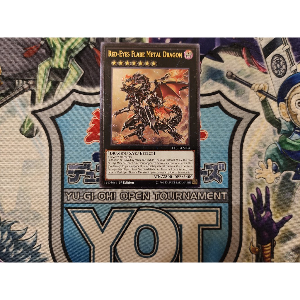 Thẻ bài Yugioh chính hãng Red-Eyes Flare Metal Dragon - CORE-EN054 - Ultimate Rare 1st Edition