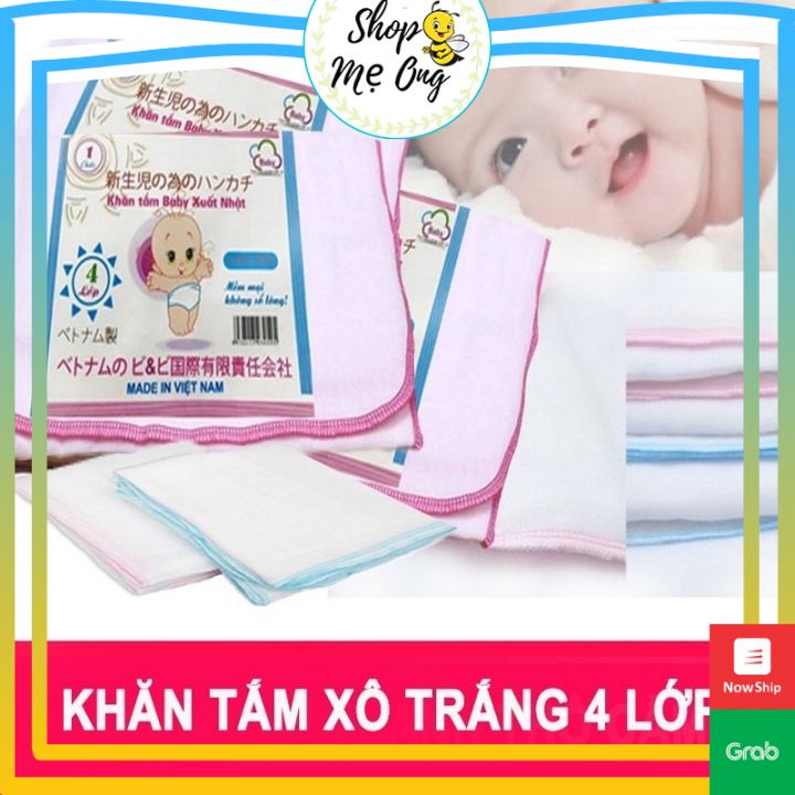 Khăn Tắm Xô Xuất Nhật 4 Lớp Cho Bé - Hàng Cao Cấp 100% Cotton Siêu Thấm