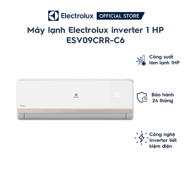 [Mã ELHA22 giảm 5% đơn 300K] Máy lạnh Electrolux inverter 1 HP ESV09CRR-C6