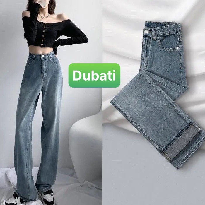 QUẦN BAGGY JEAN NỮ XANH CHẤT BÒ ỐNG RỘNG DÀI LƯNG CAO NÂNG MÔNG PHONG CÁCH SÀNH ĐIỆU CAO CẤP -DB 20- DUBATI FASHION