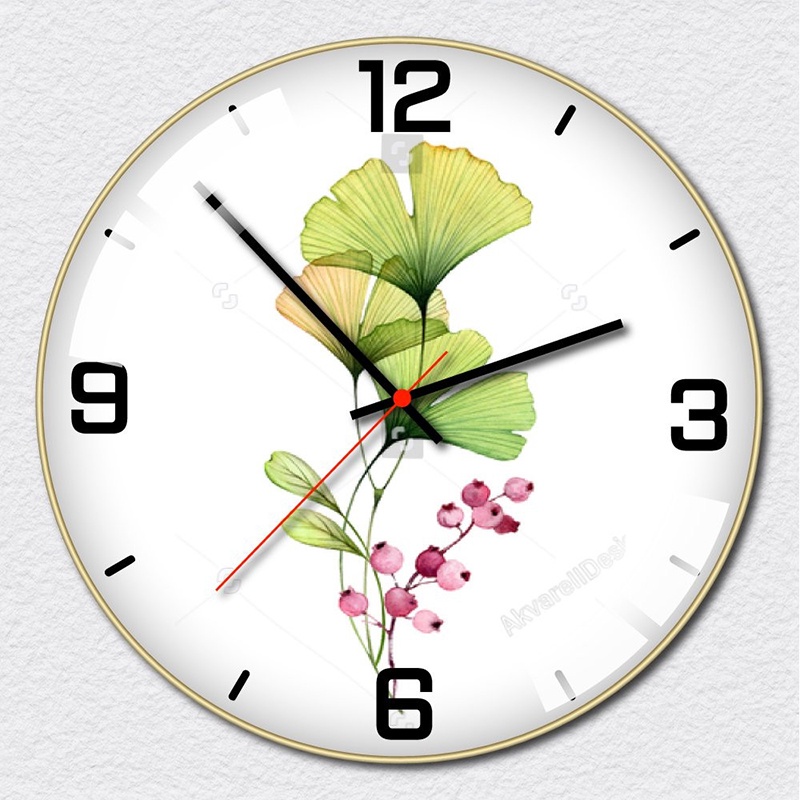 Tranh đồng hồ hoa cánh quạt xanh TDH_105 ( Tặng đinh 3 chân và pin )