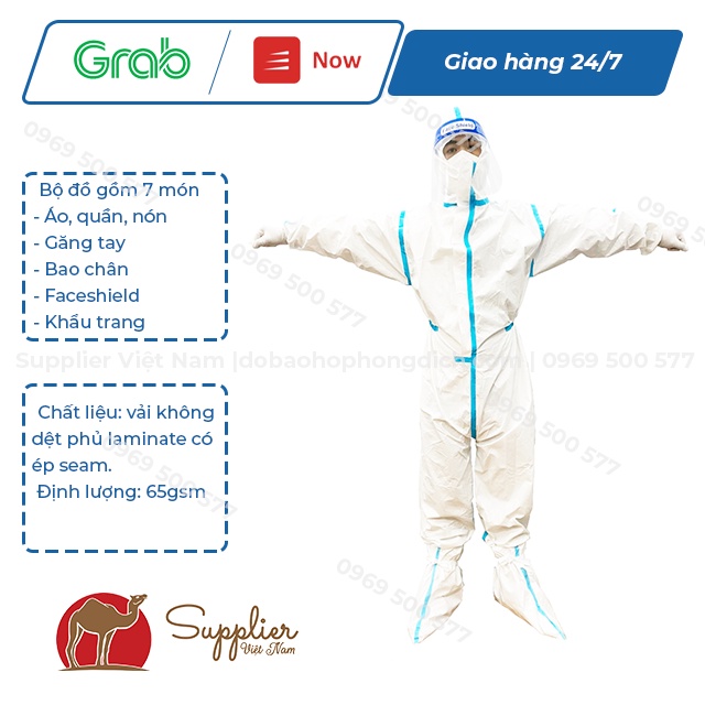 BỘ ĐỒ BẢO HỘ CHUẨN Y TẾ PHÒNG DỊCH CẤP ĐỘ 4 - PHỦ LAMINATE ÉP SEAM 4 MÓN