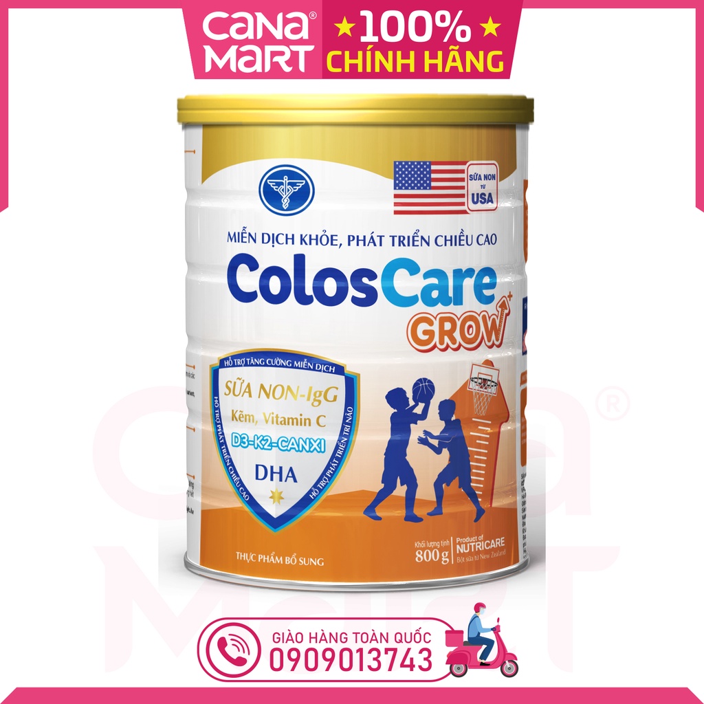 Sữa bột Coloscare GROW+ phát triển chiều cao tăng miễn dịch (800g)