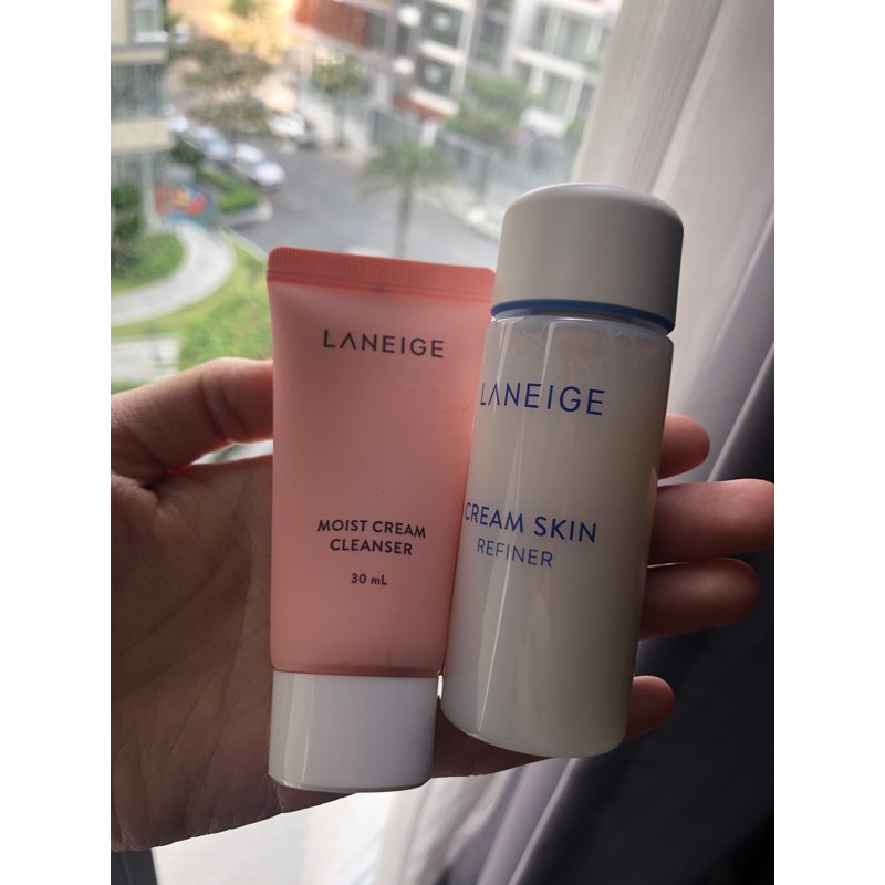 set sữa rửa mặt & nước cân bằng Laneige mini