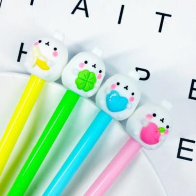 Combo  D90 bút molang ôm trái tim bút molang cỏ 4 lá bút cute bút dễ thương bút mực đen - TV610