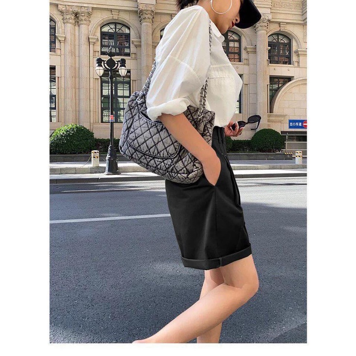 Quần short gấp gấu dáng lửng 3 màu basic Q818 Aholic