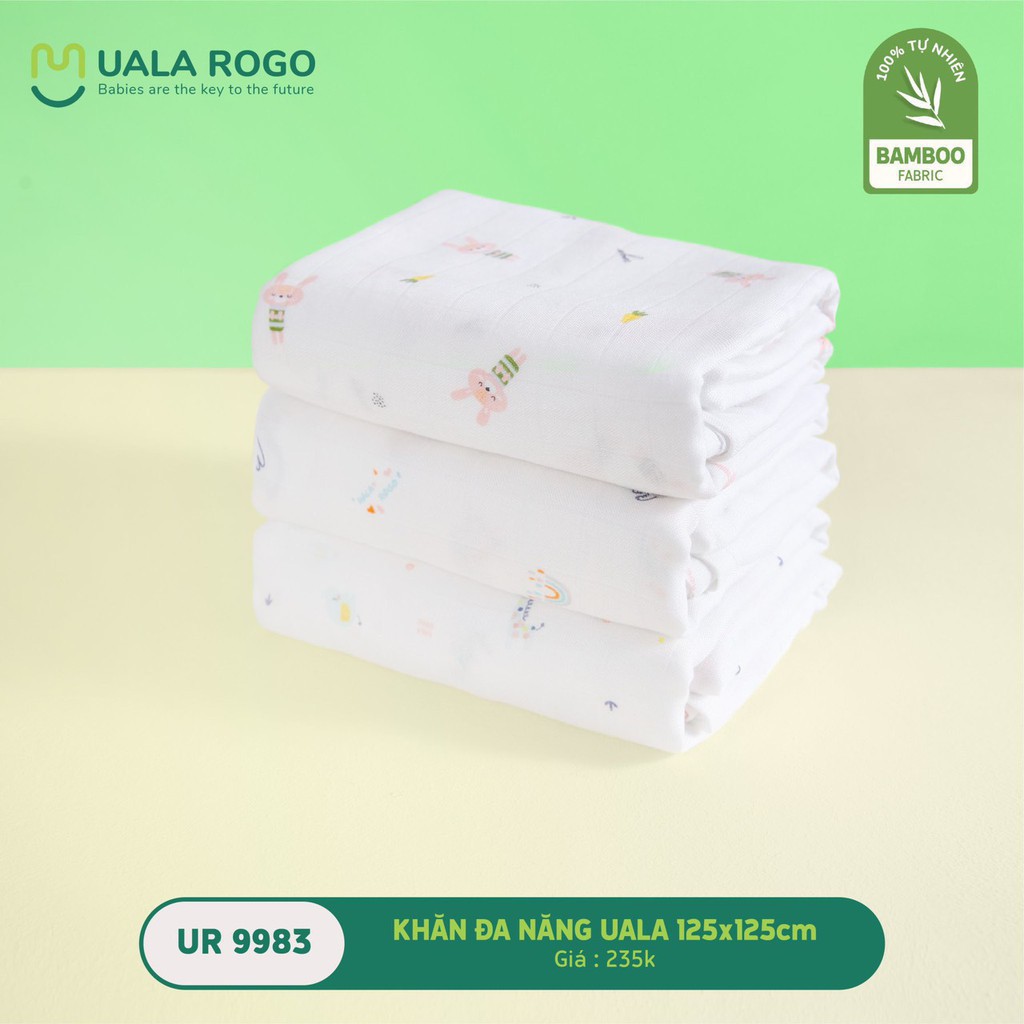 Khăn Tắm/ khăn đa năng sợi tre siêu mềm Uala rogo 125x125