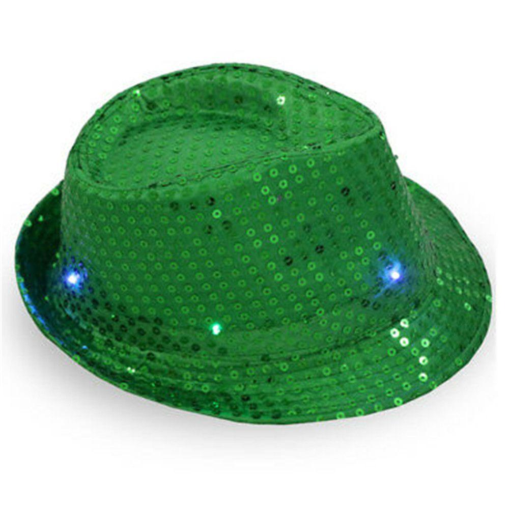 Mũ Fedora Có Đèn Led Phát Sáng Biểu Diễn Sân Khấu Nhạc Jazz