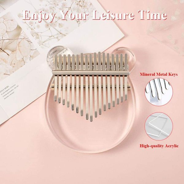 [Trọn bộ 6 phụ kiện] Đàn kalimba trong suốt 17 phím hình gấu tổng hợp PA001-17KT Tonic hàng chính hãng