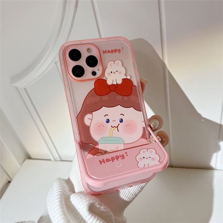 ỐP IPHONE FULL VIỀN BÉ BÉO MÚP HỒNG