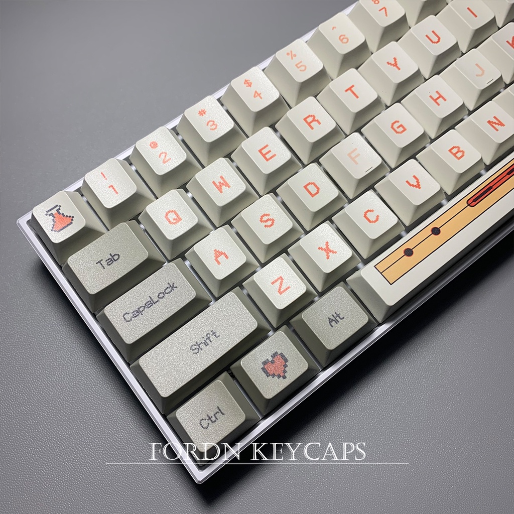 Keycap Game RETRO chất liệu PBT profile Cherry 121 nútcông nghệ in Dyesub dành cho bàn phím cơ