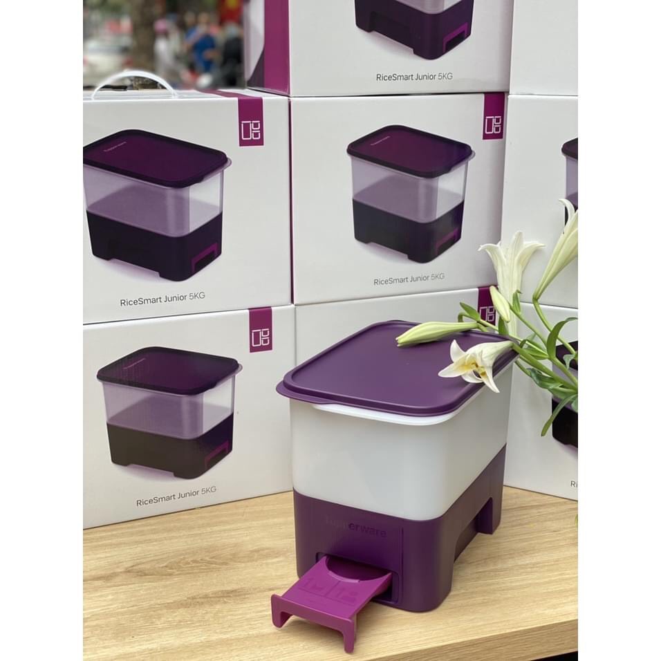 Thùng đựng gạo Rice Smart Junior 5kg Tupperware kín khí ngăn công trùng nhựa nguyên sinh an toàn sức khoẻ 5 kí