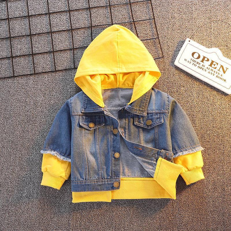 Spring/Autumn Fashion Boy Star Pattern Long Sleeves Hooded Denim Jacket 1~4 Years Old