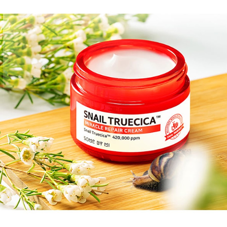 Bộ 2 sản phẩm mờ thâm sẹo và dưỡng trắng some by mi snail truecia miracle repair toner and cream full size