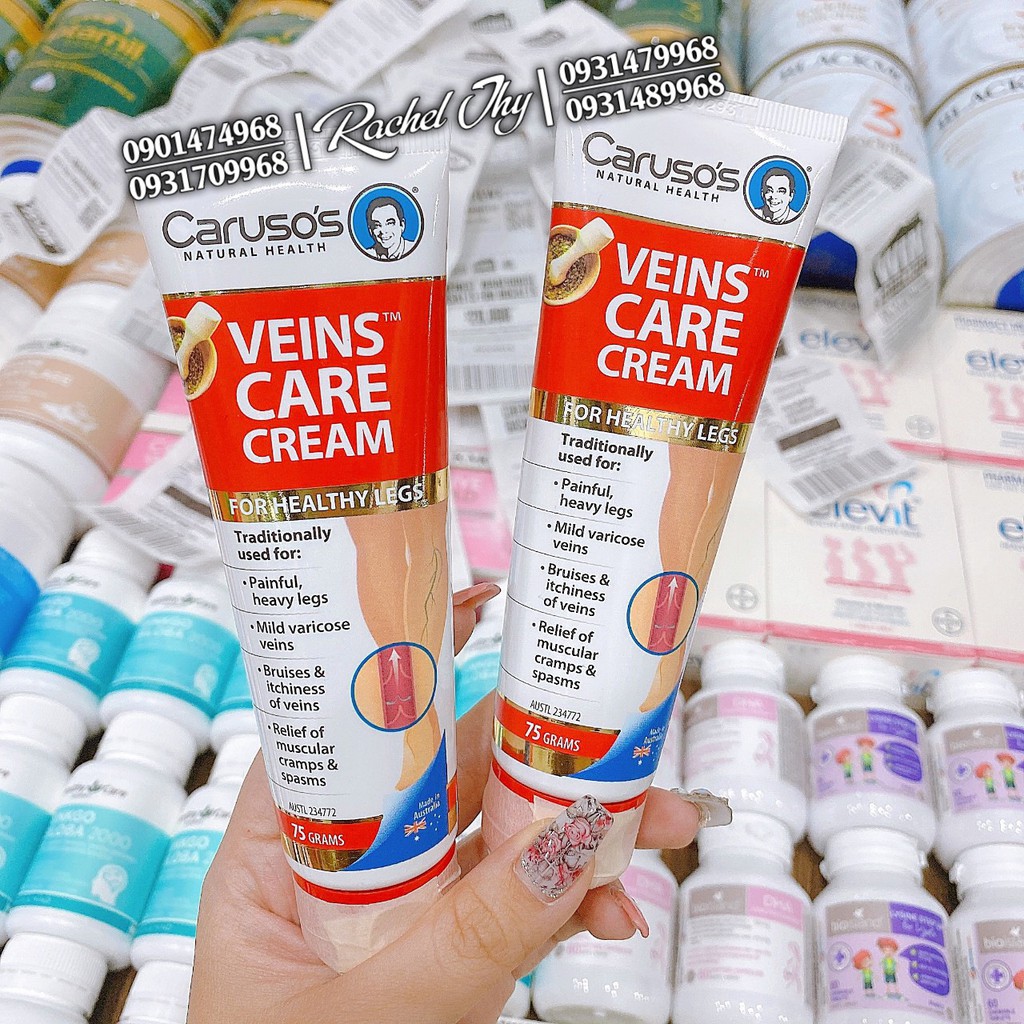 Kem Bôi Giãn Tĩnh Mạch Veins Clear Caruso's 75g