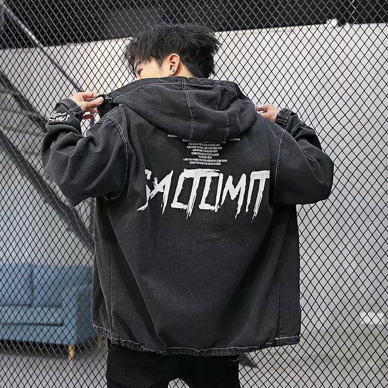 Áo khoác jean nam mũ jean Limit túi trong 2 lớp chống nắng cực đỉnh có dây kéo size 40-75kg