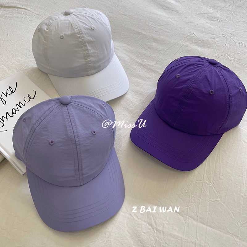 Mũ Lưỡi Trai Thêu Chữ Chất Vải Khô Thoáng Nhanh Thời Trang Mùa Hè Hàn Quốc Cho Nữ