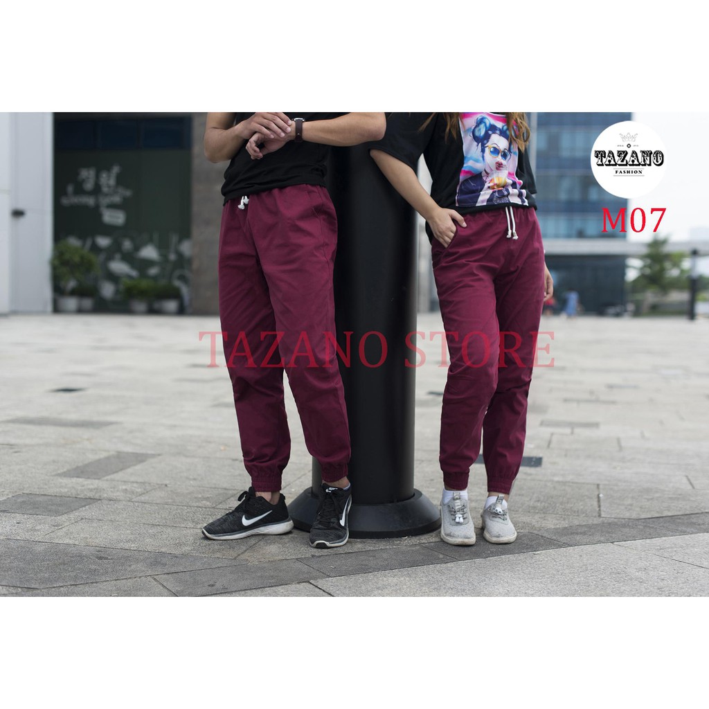 Quần Jogger Kaki Nam - Nữ Co Giãn 4D Hàng Xuất Khẩu (Màu Đỏ Đô)