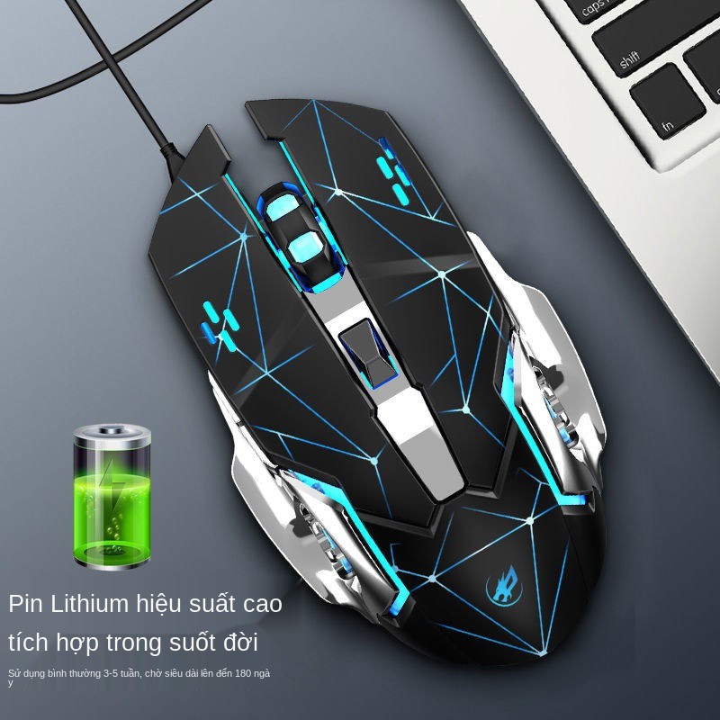 Chuột không dây chơi game Wrangler có thể sạc lại Bluetooth hai chế độ im lặng cho máy tính để bàn trò