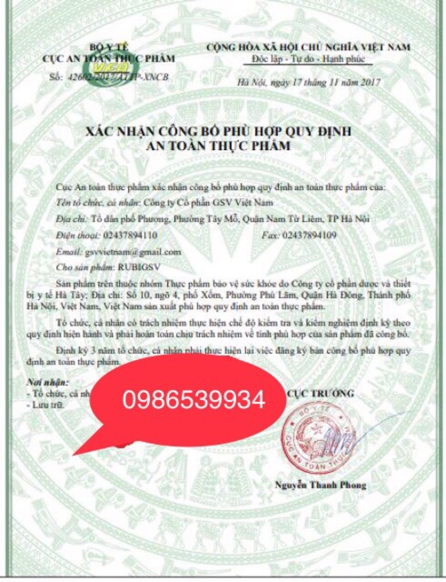 [Mã FMCGLOC giảm 5% đơn 250K] Rubi GSV - giảm lão hóa, bổ sung vitamin cho da sạm, nám, tàn nhang & da mụn | BigBuy360 - bigbuy360.vn