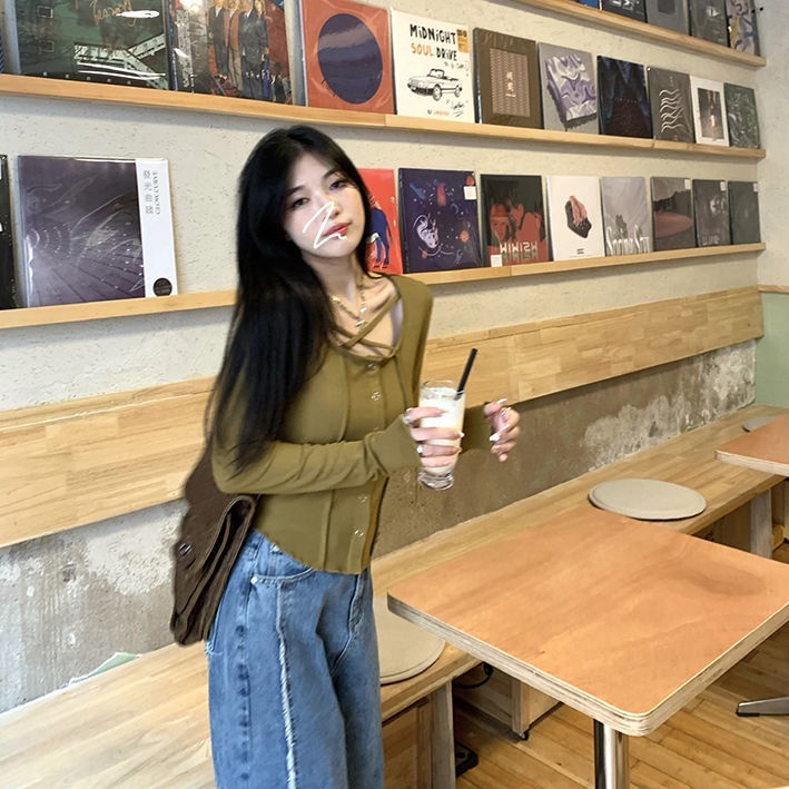 Áo dệt kim mỏng tay dài đa phong cách mùa thu sành điệu cho nữ