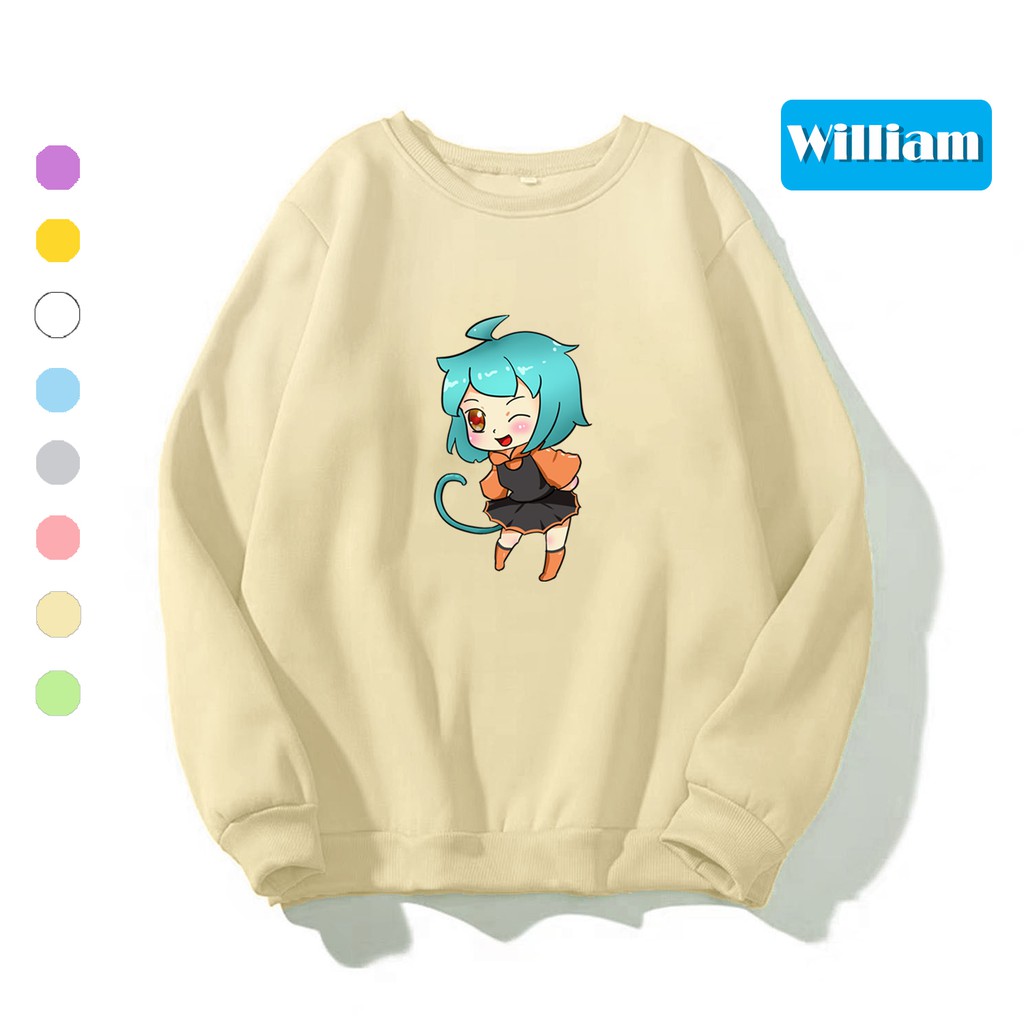 [FREESHIP_50K] Áo sweater nam nữ in hình chibi, chất nỉ dày dặn, hợp làm áo cặp William - DS114