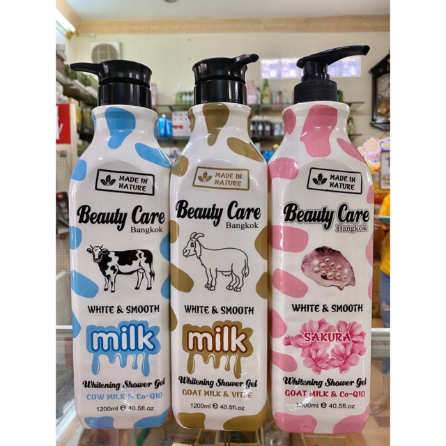 Sữa Tắm Trắng Da Beauty Care Đủ Mùi 1200ml Chai Vuông