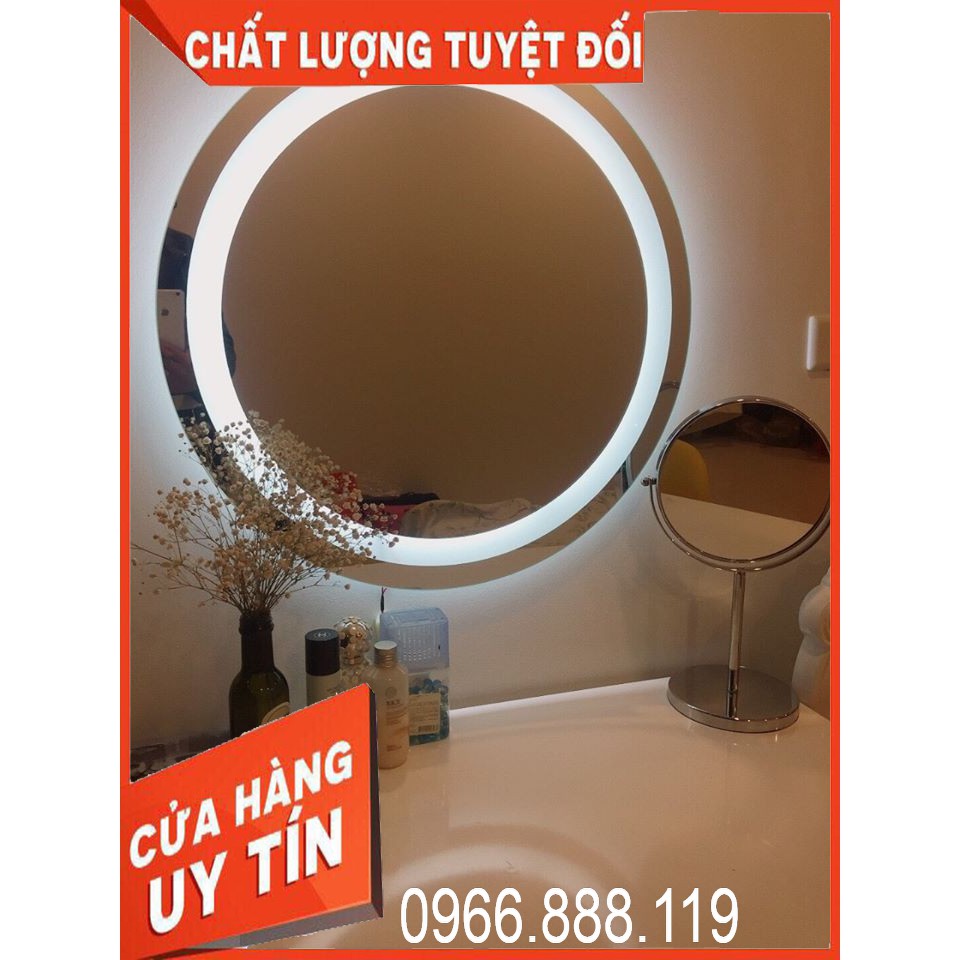 Gương Tròn Gương Treo Tường Viền LED Ánh Sáng Trắng Sang Trong Cao Cấp D50