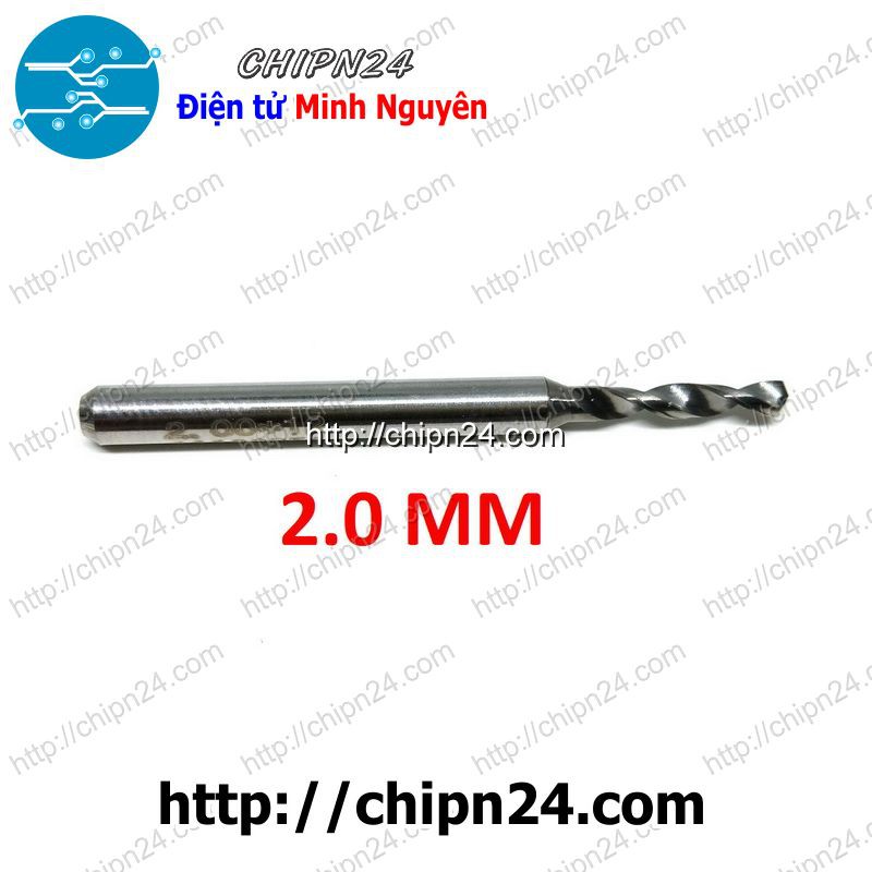 [1 CÂY] Mũi khoan mạch in CNC HỢP KIM 2.0mm (Mạch điện tử, PCB)