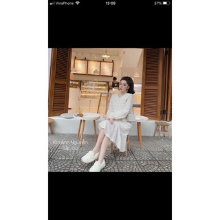 Váy ren trắng tiểu thư hot hit