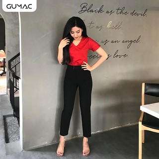 Áo thun nữ cổ tim GUMAC AT12937