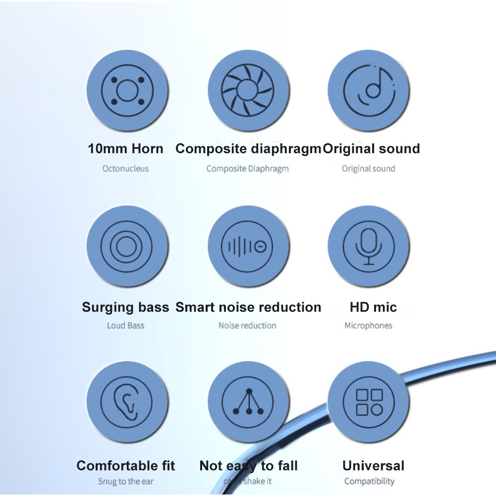 Tai Nghe Có Dây Tai Nghe Hifi Siêu Bass 3.5Mm Loại-C Chống Ồn-Tai Nghe Stereo Tai Nghe Nhét Tai Công Thái Học tai Nghe Nhét Tai Thể Thao Rccu