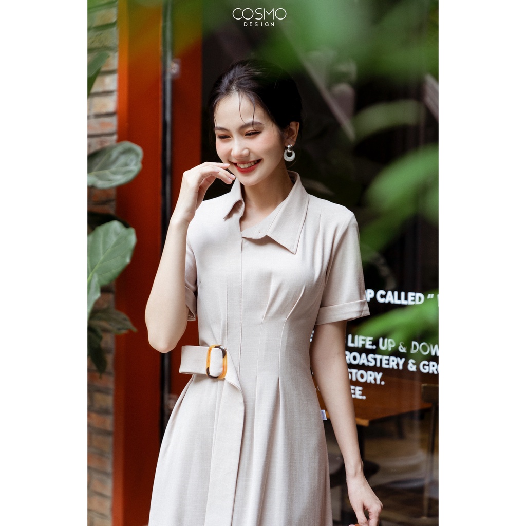 Váy Xoè Be Sơmi Nẹp Khuy Lệch (10406)