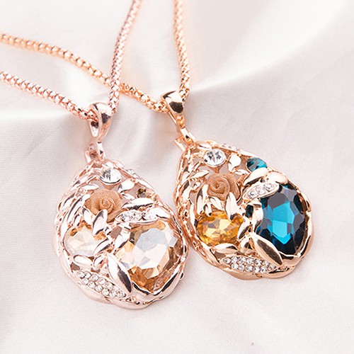 Dây chuyền mặt hình giọng nước đính đá thời trang sang trọng đẹp mắt