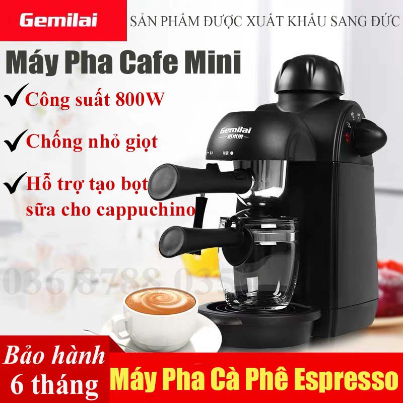 Máy Pha Cafe Gia Đình Máy Pha Cafe Mini Có Chức Năng Pha Espresso Tạo Bọt Sữa Chống Nhỏ Giọt AD39