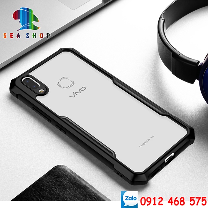 Ốp lưng Vivo Y12, Y15,Y17 Viền nhựa dẻo chống sốc[X-CASE]-Mặt lưng bằng nhựa cứng chịu lực, Ko vàng ố -kính cường lực 9D