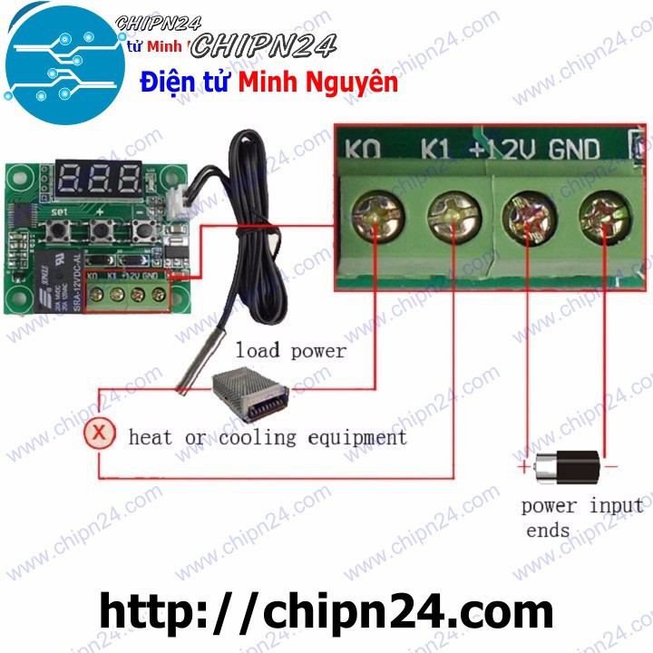 [1 CÁI] (E40) Mạch Cảm biến nhiệt độ kèm Relay 5V XH-W1209