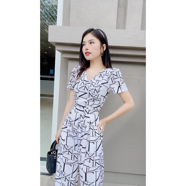 HÀNG TK - JUMPSUIT LỤA SUÔNG DÀI IN HOẠ TIẾT CAO CẤP - MH497
