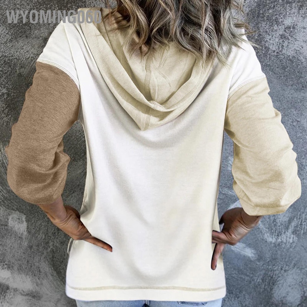 Wyoming060 Phụ nữ Áo choàng cổ V chui đầu Phong cách Đơn giản Thả vai Dài màu Khối Tay áo