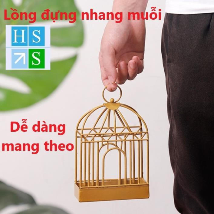 Lồng đựng nhang muỗi hình lồng chim, khay đựng hương muỗi bằng sắt thép tiện xách mang theo, treo tường an toàn cho trẻ