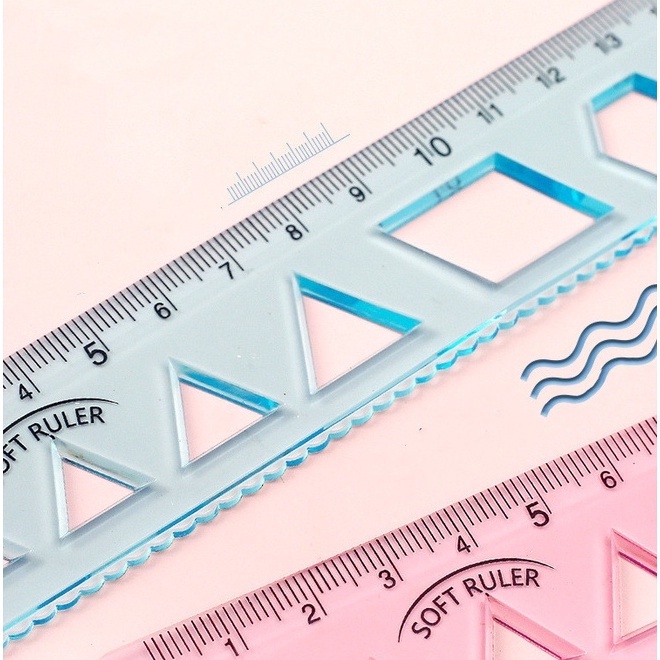 Thước Mềm Đa Chức Năng Hình Gợn Sóng Cho Học Sinh