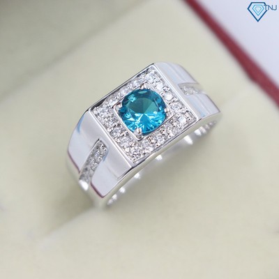 Nhẫn nam bạc thật đính đá xanh dương NNA0062 Trang Sức TNJ